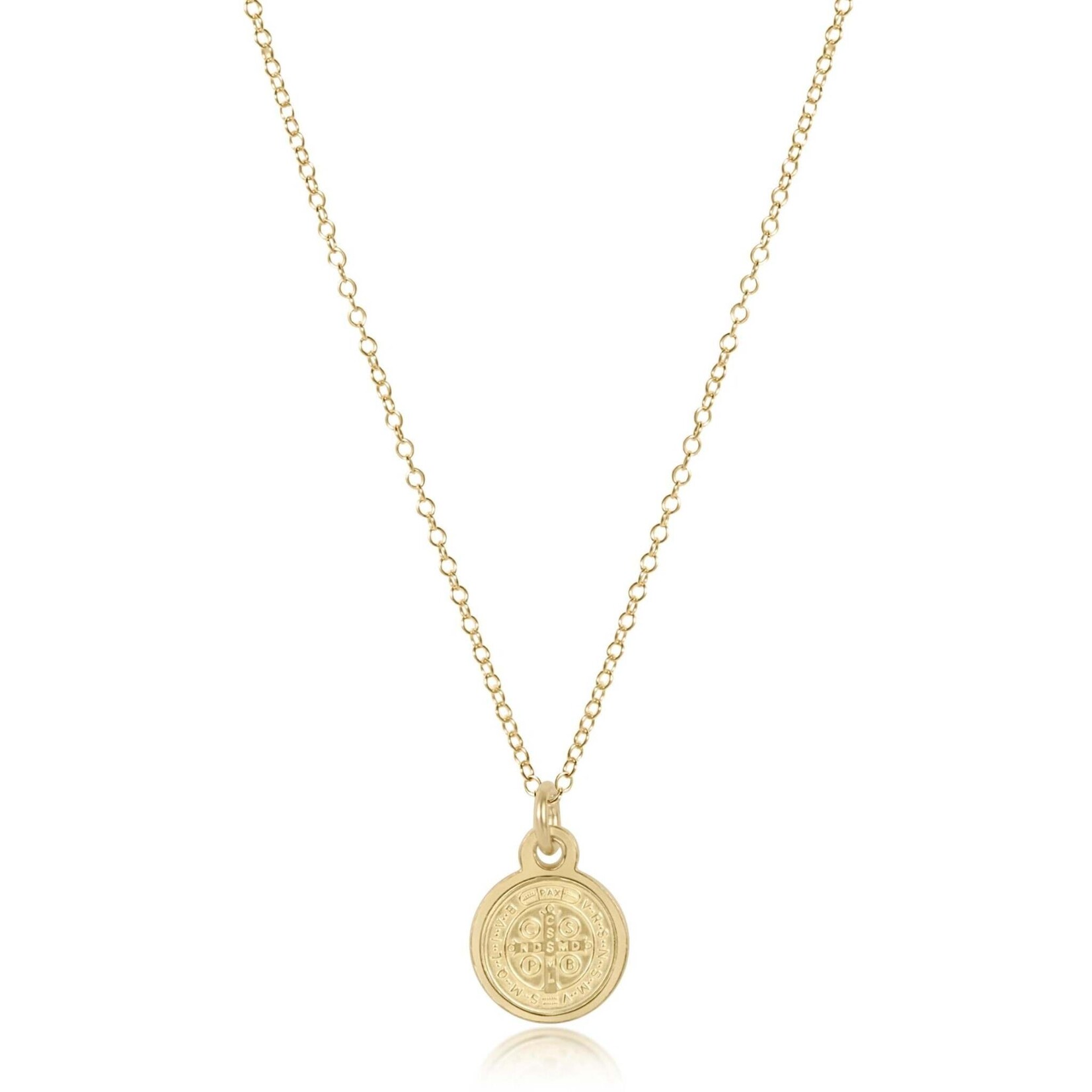 E Newton 16in Necklace Gold- Blessing Small Gold Disc