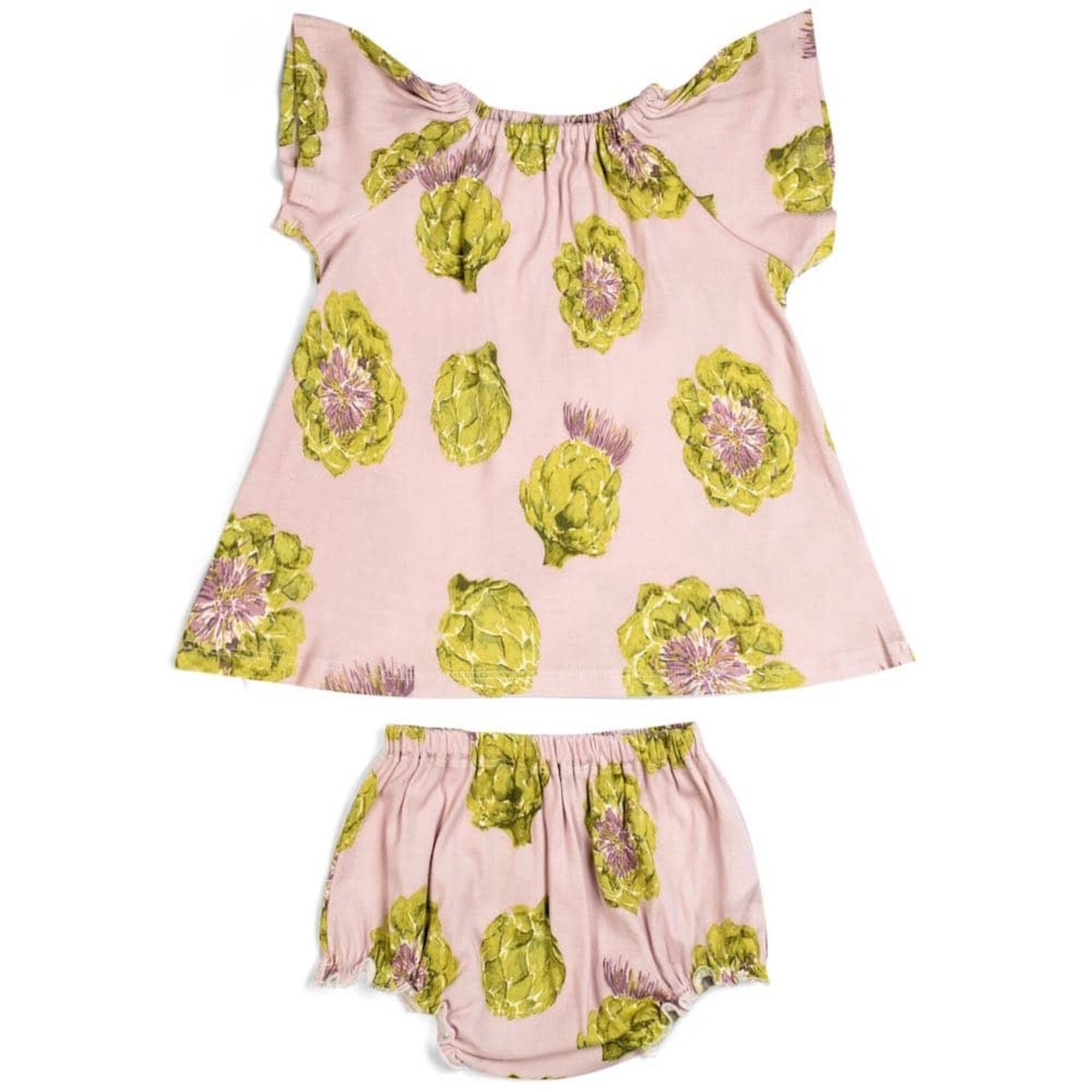 Organic Cotton SS Dress + Bloomer Set