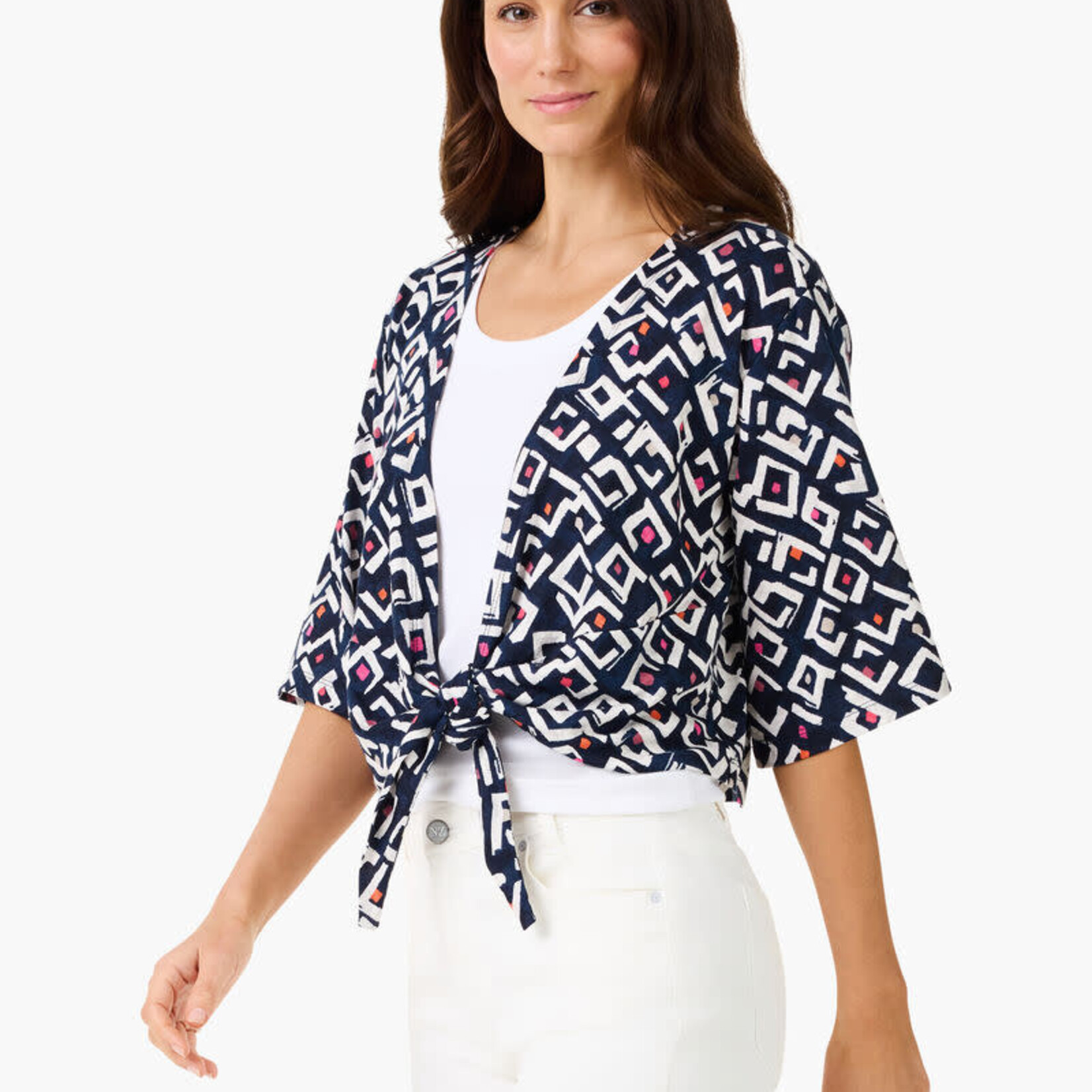 Nic + Zoe Indigo Angles 4-Way Cardigan