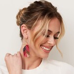 Ink + Alloy Whitney Chevron Beaded Fringe Earring hot pink