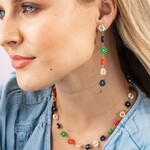 Ink + Alloy Flower Beaded Dangle Earrings