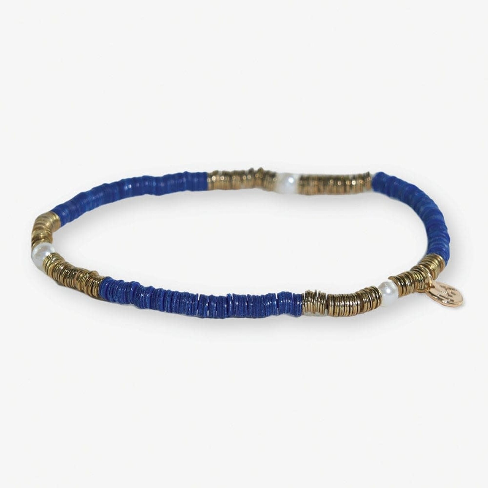 Ink + Alloy Rory Solid + Gold + Pearl Stretch Bracelet