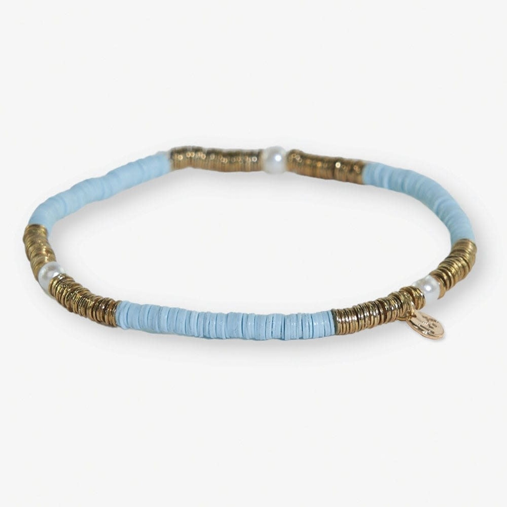 Ink + Alloy Rory Solid + Gold + Pearl Stretch Bracelet
