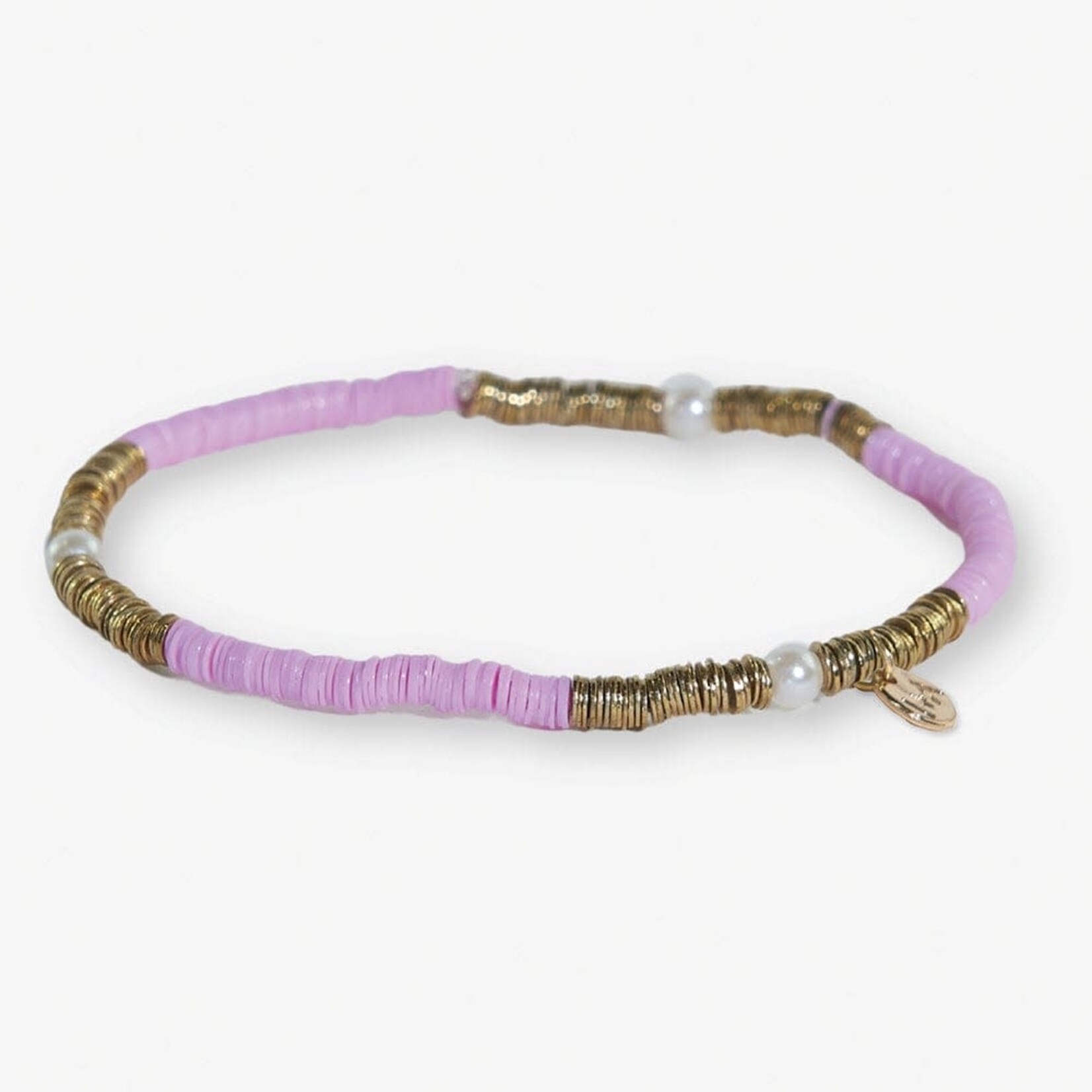 Ink + Alloy Rory Solid + Gold + Pearl Stretch Bracelet