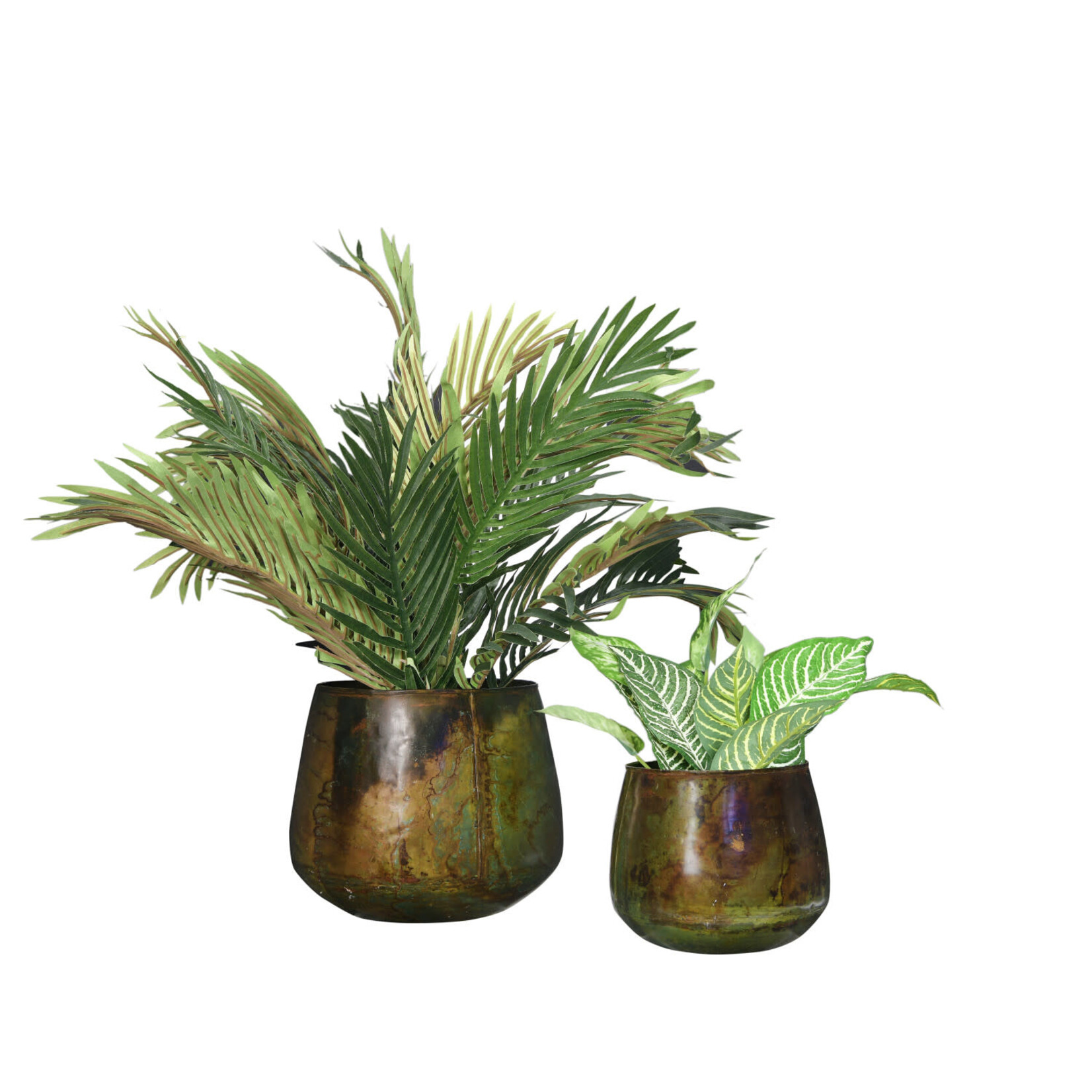 Large Oxidized Metal Planter