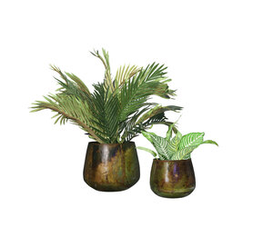Large Oxidized Metal Planter - Theophilus