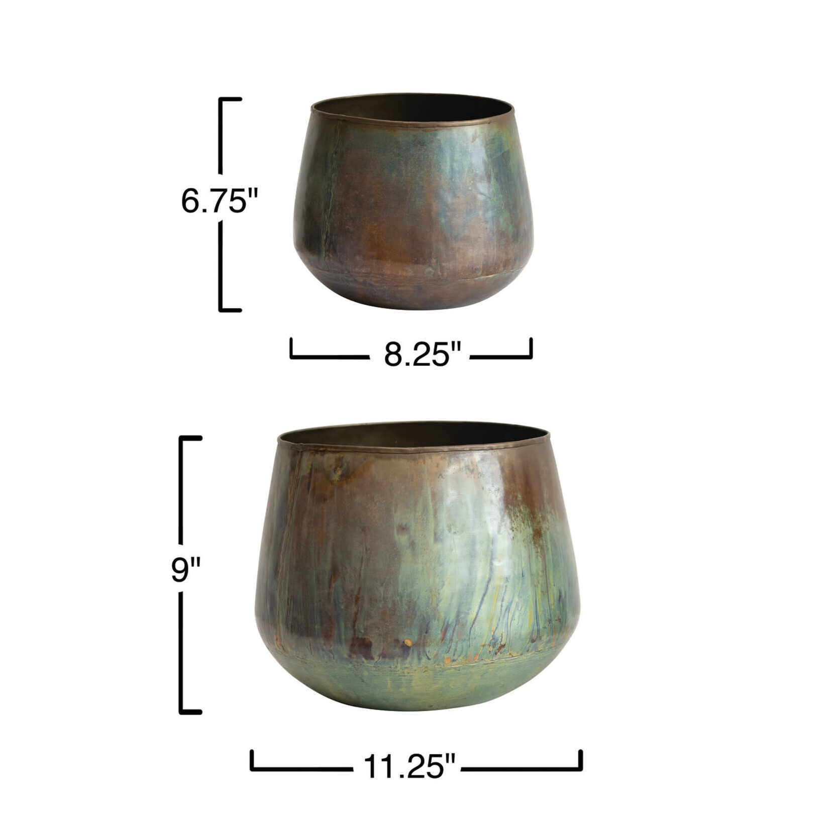 Large Oxidized Metal Planter