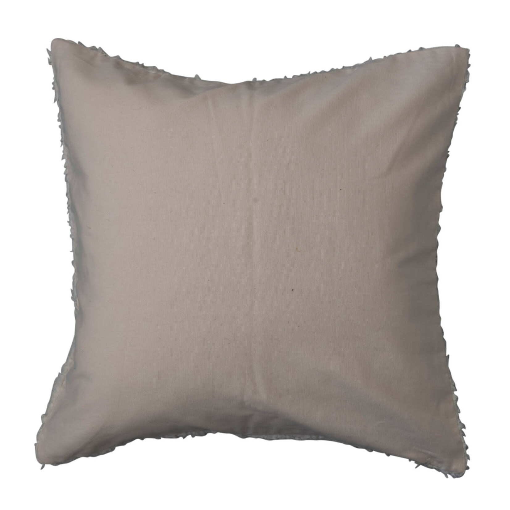 20" Square Cotton Sherpa Pillow ivory