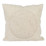 20" Square Cotton Sherpa Pillow ivory