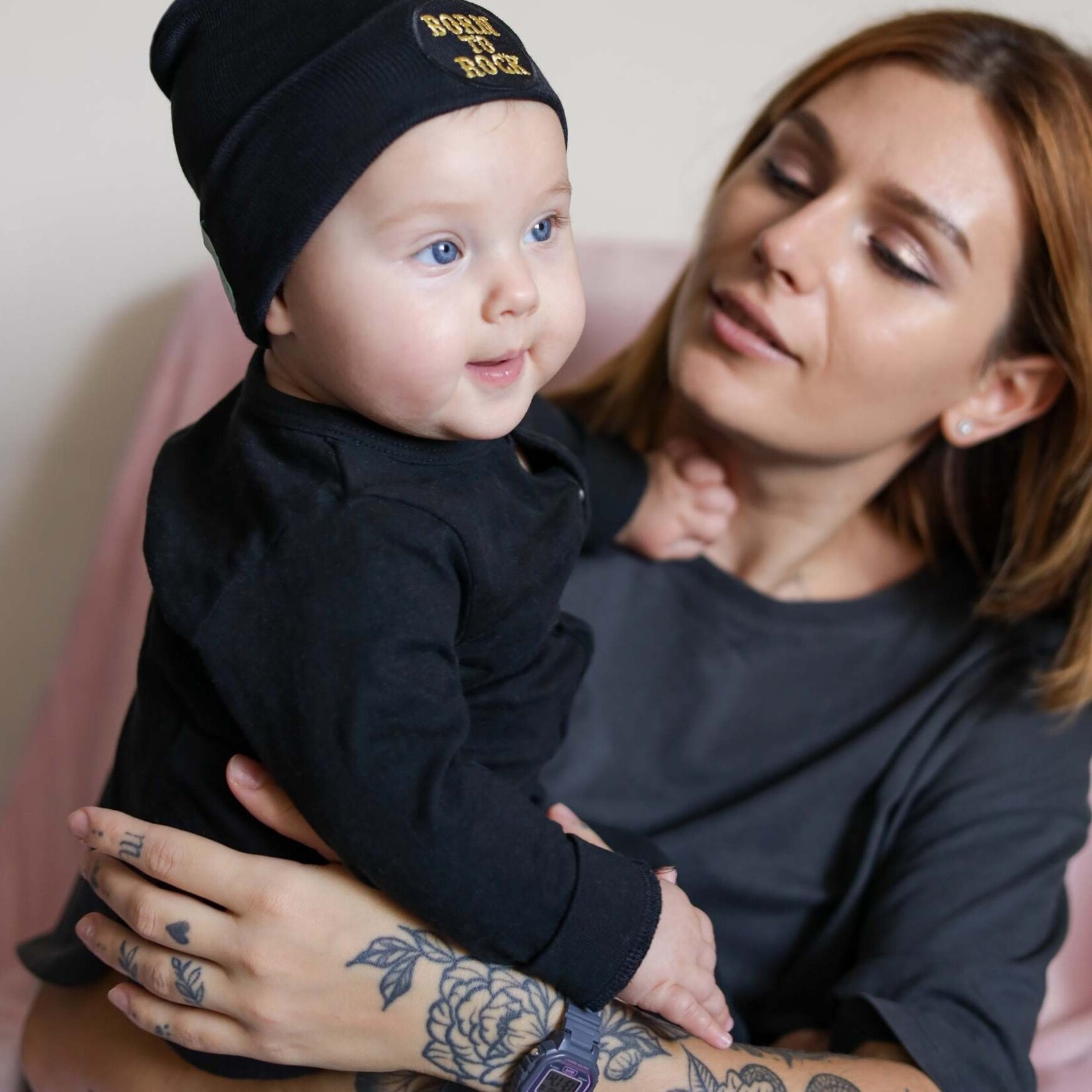 ilybean Newborn Beanie born to rock 0-3m