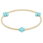E Newton Signature Cross Gold Bracelet 2mm