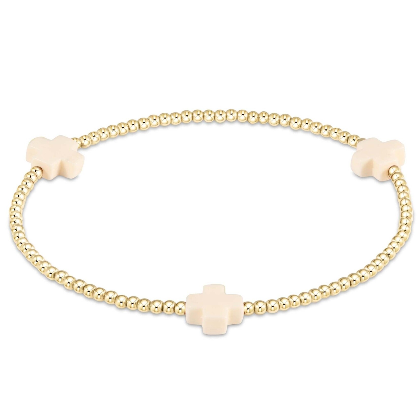 E Newton Signature Cross Gold Bracelet 2mm