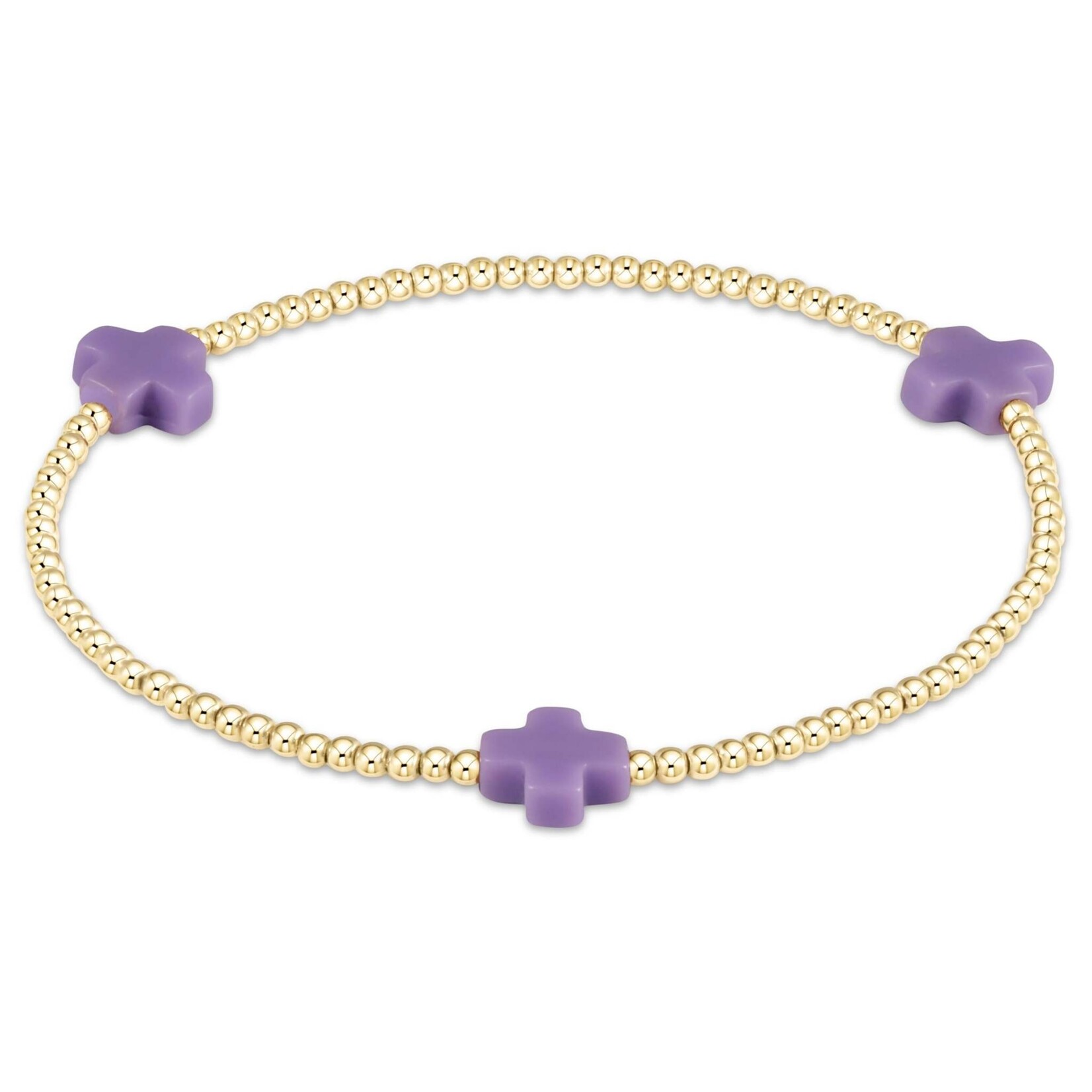 E Newton Signature Cross Gold Bracelet 2mm