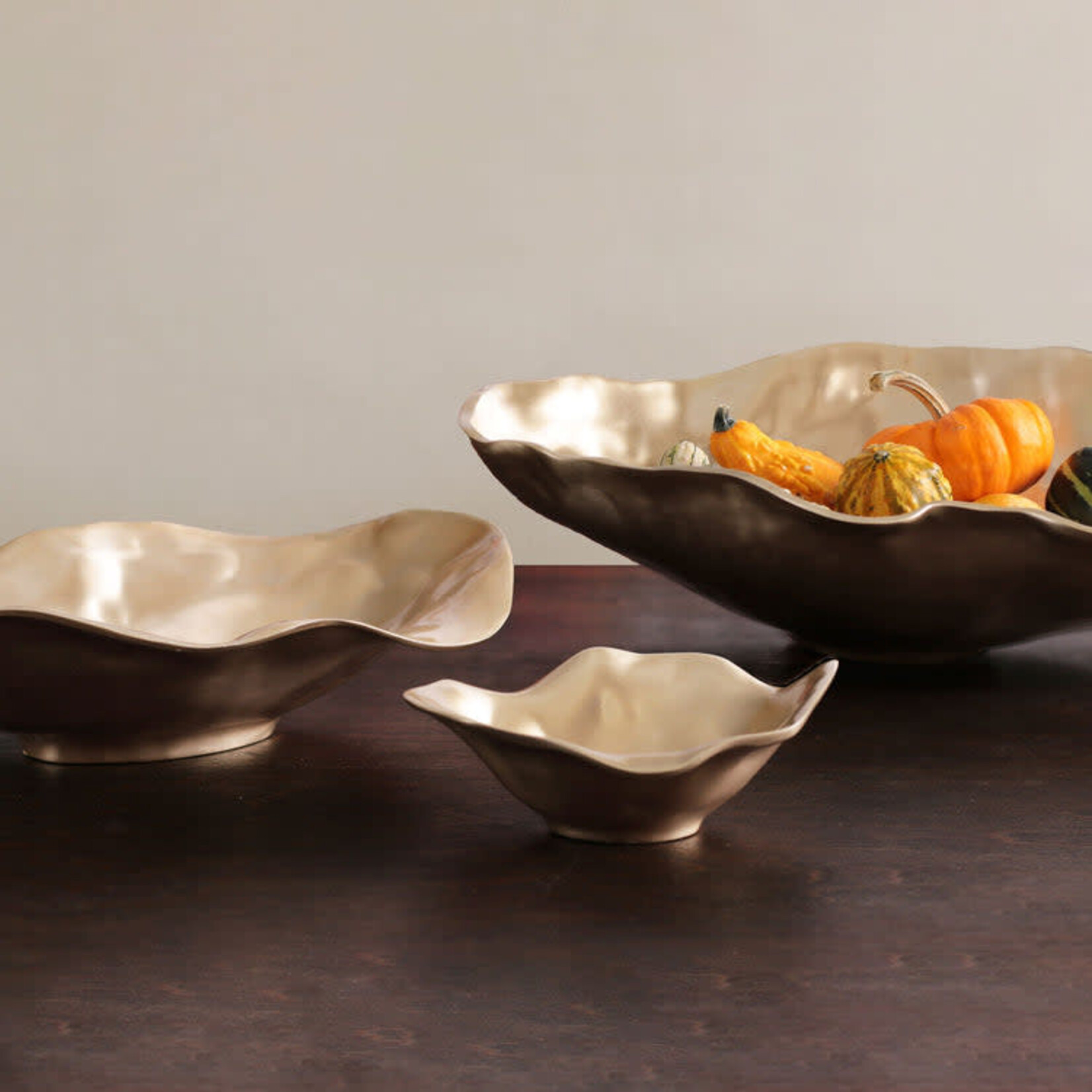 Beatriz Ball Sierra Modern Maia Large Oval Bowl gold