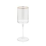 Optic White Wine Glass + Gold Rim