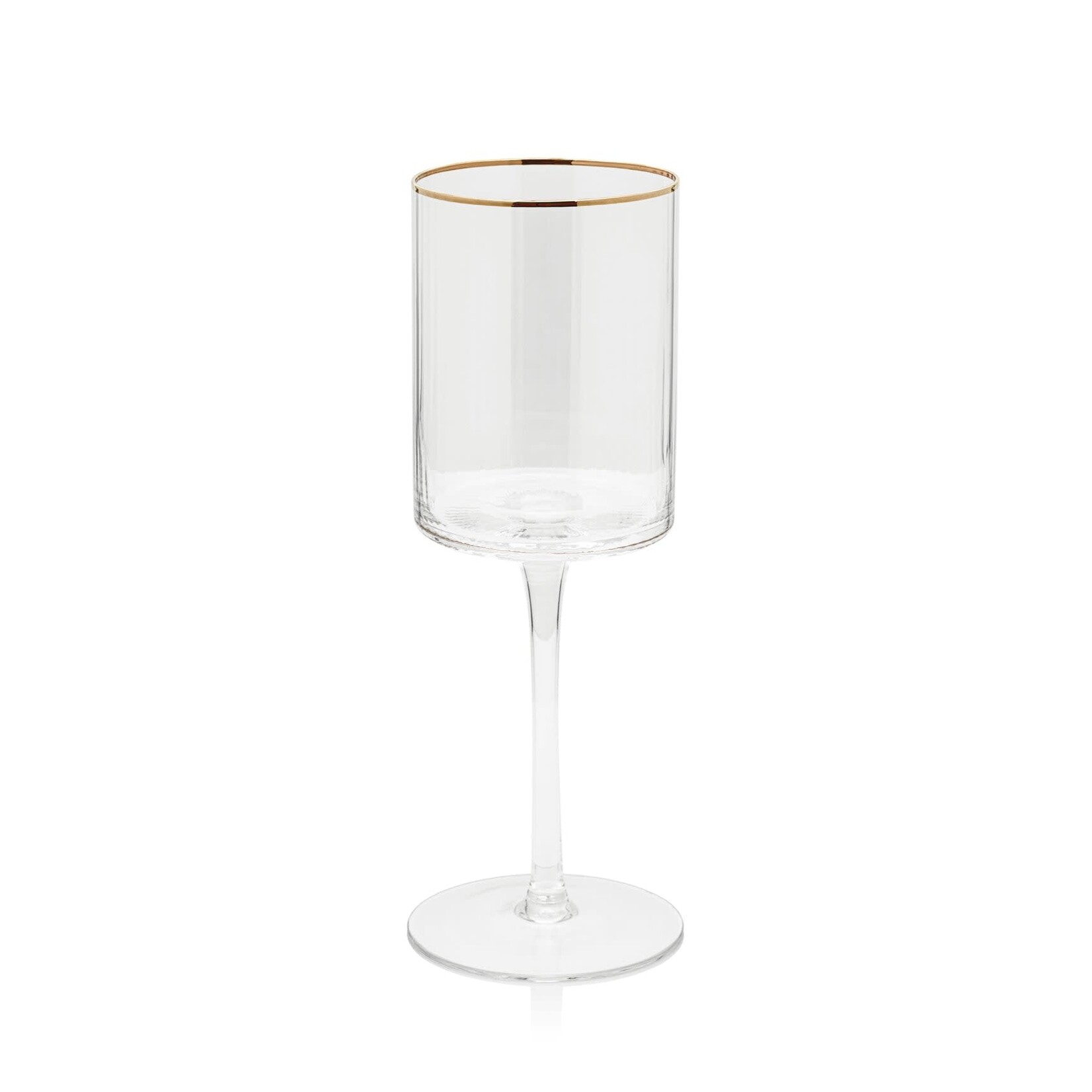Optic White Wine Glass + Gold Rim