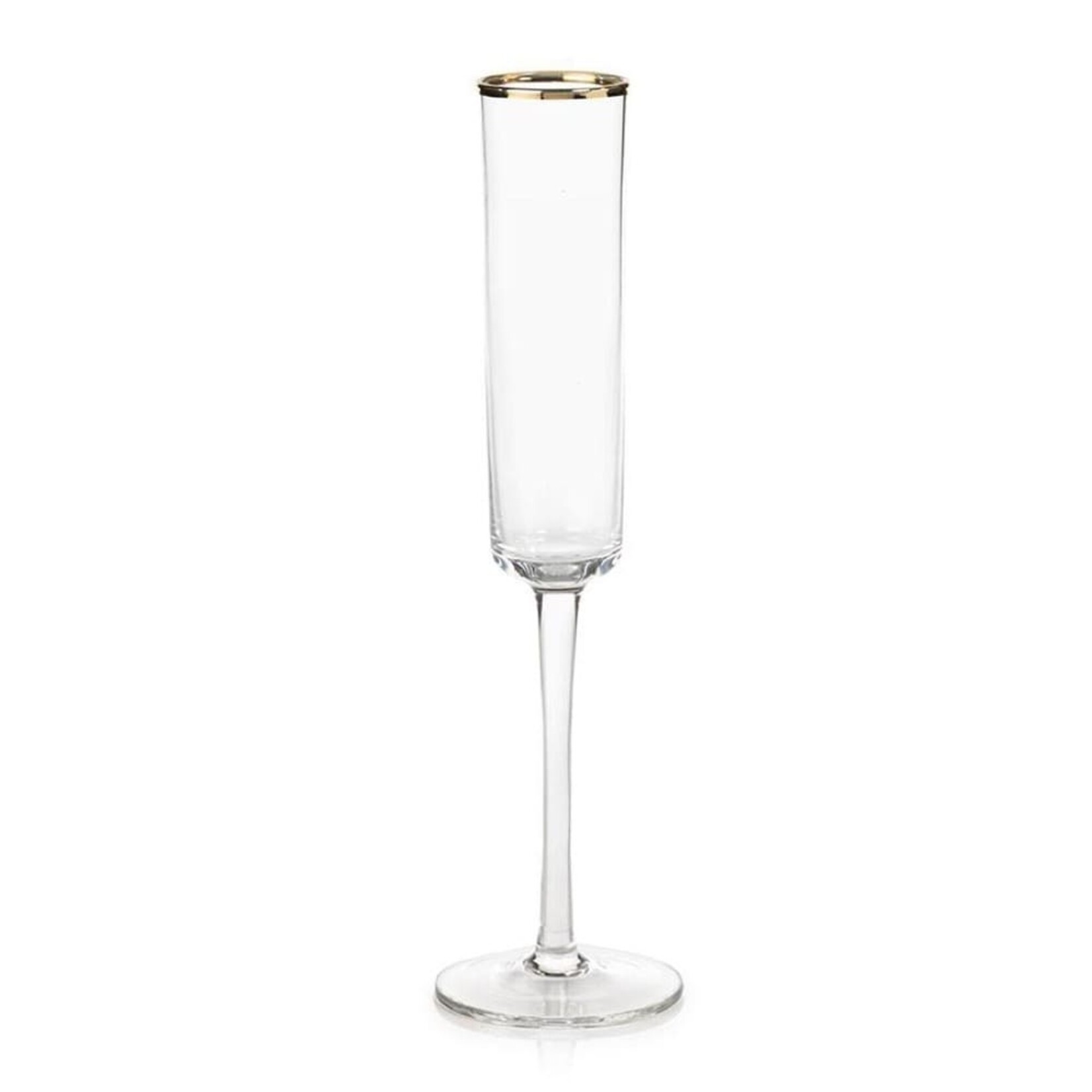 Tall Champagne Flute + Gold Rim