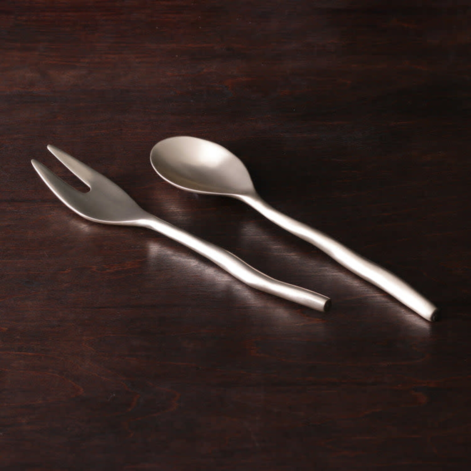Beatriz Ball Sierra Modern Maia Salad Servers Gold s/2