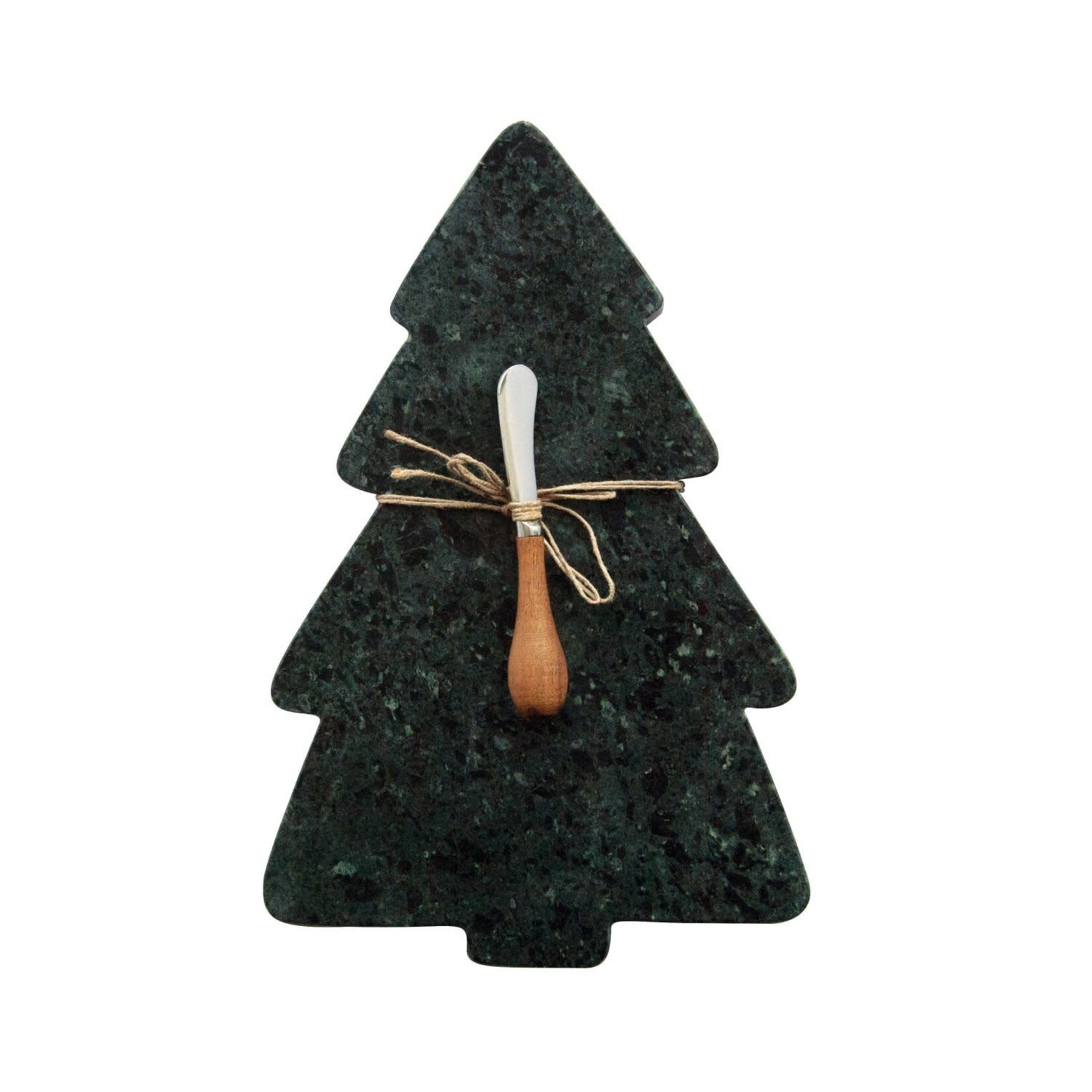 Marble Tree Shaped Cheese/Cutting Board w/ Canape Knife