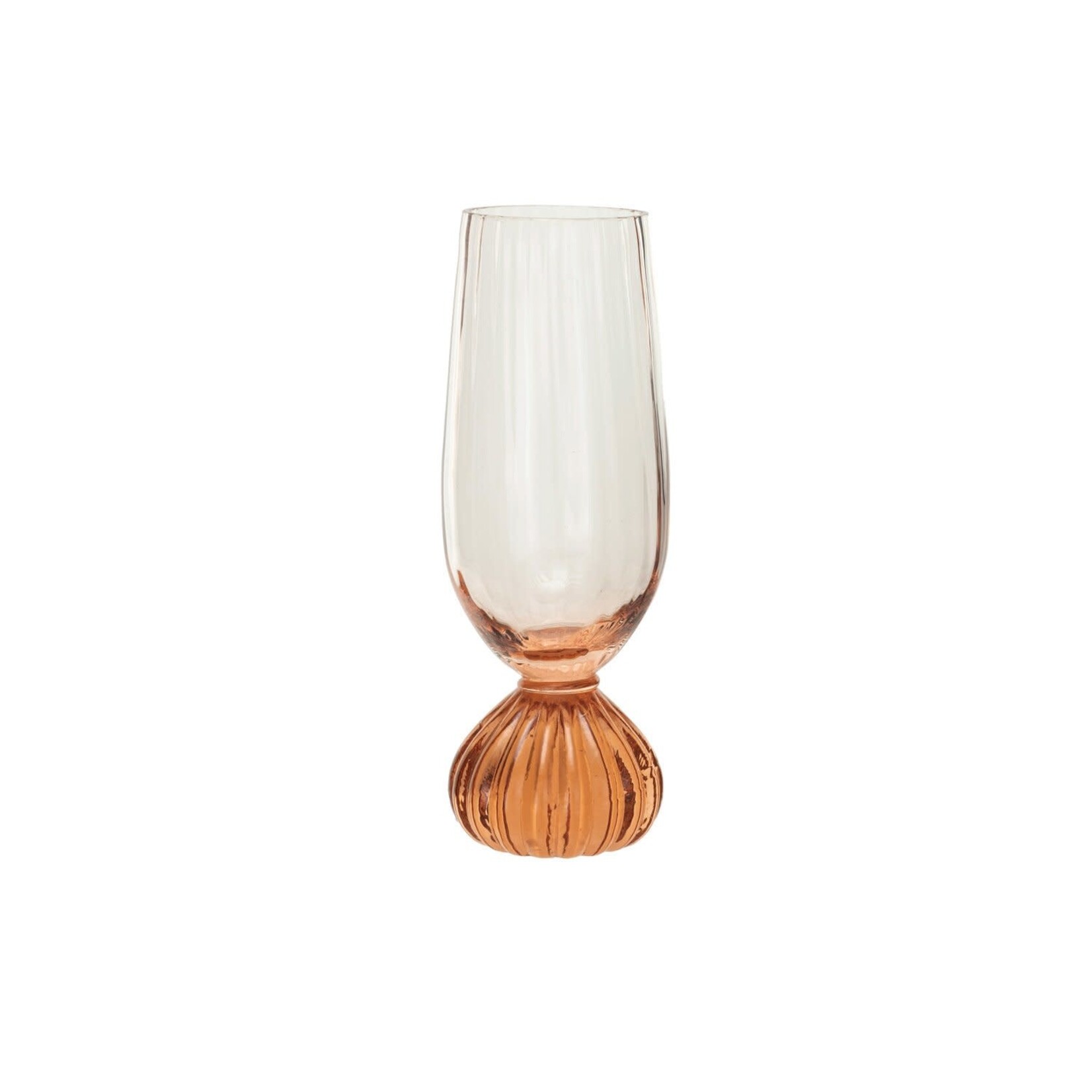 Ribbed Footed Glass, Pink