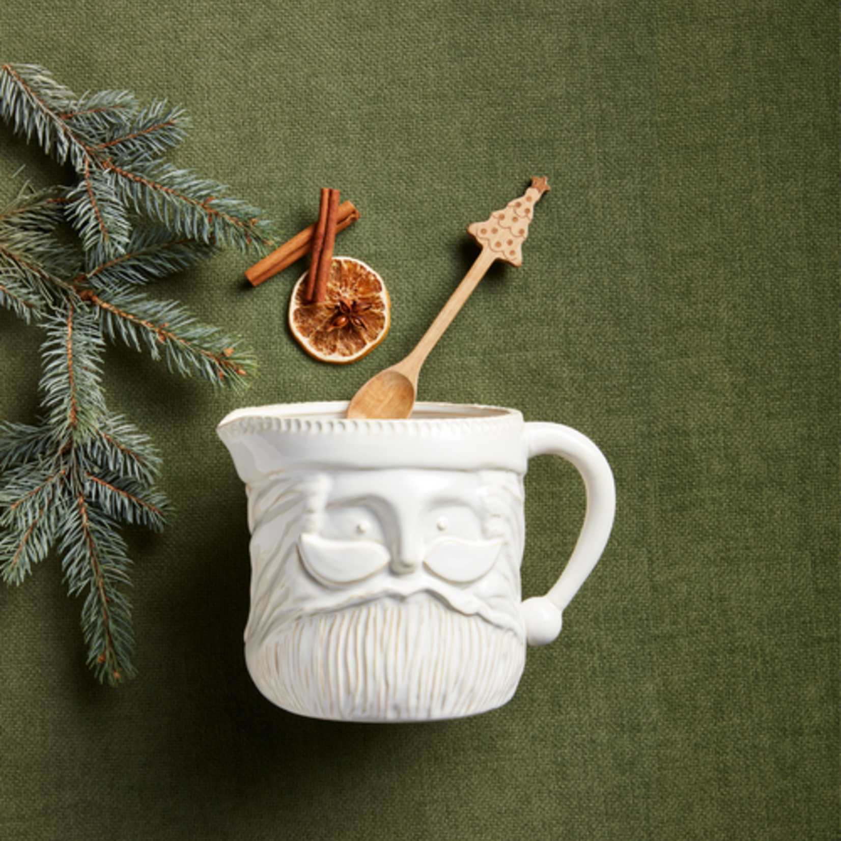 Mudpie White Christmas Santa Pitcher