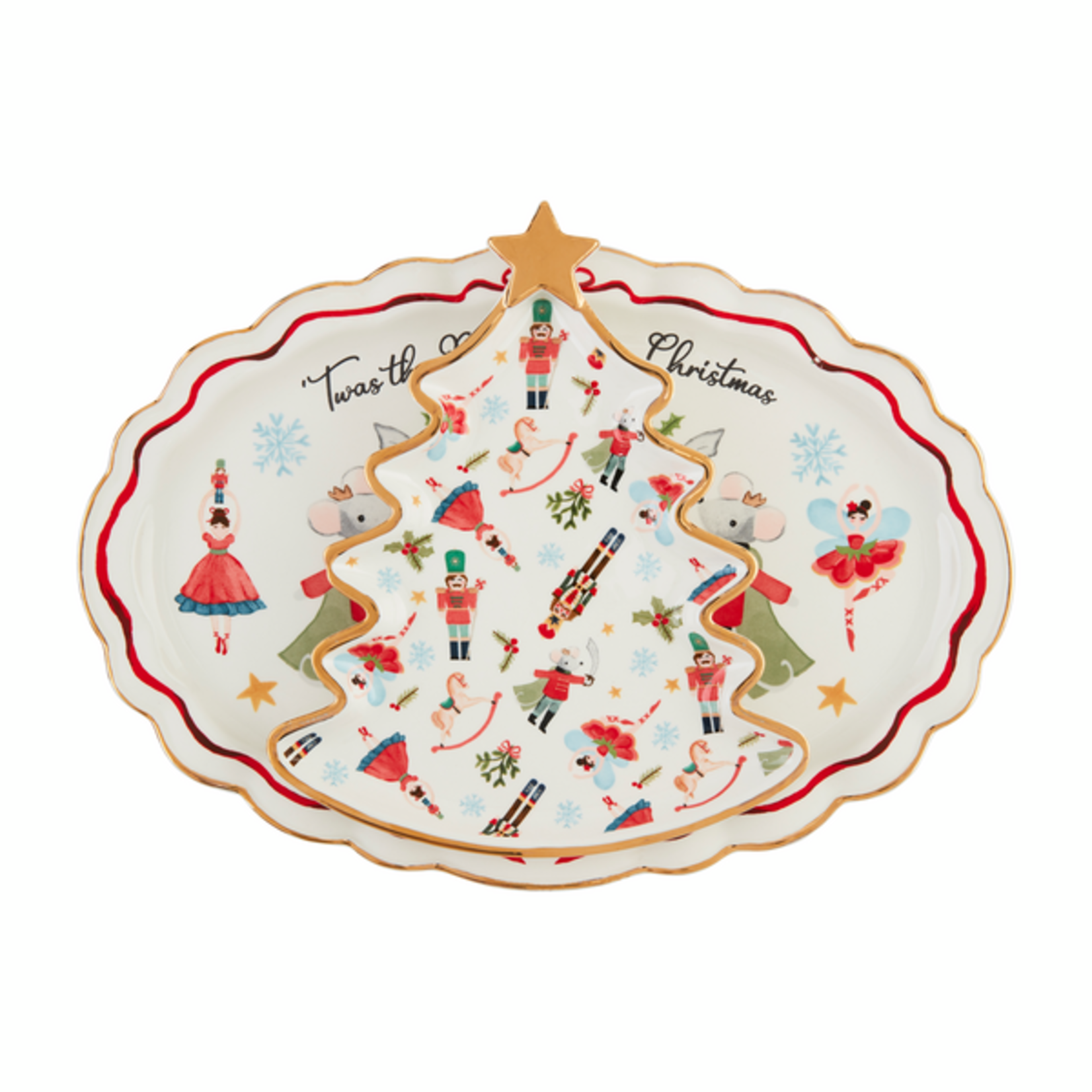 Mudpie Christmas Tree Nutcracker Platter