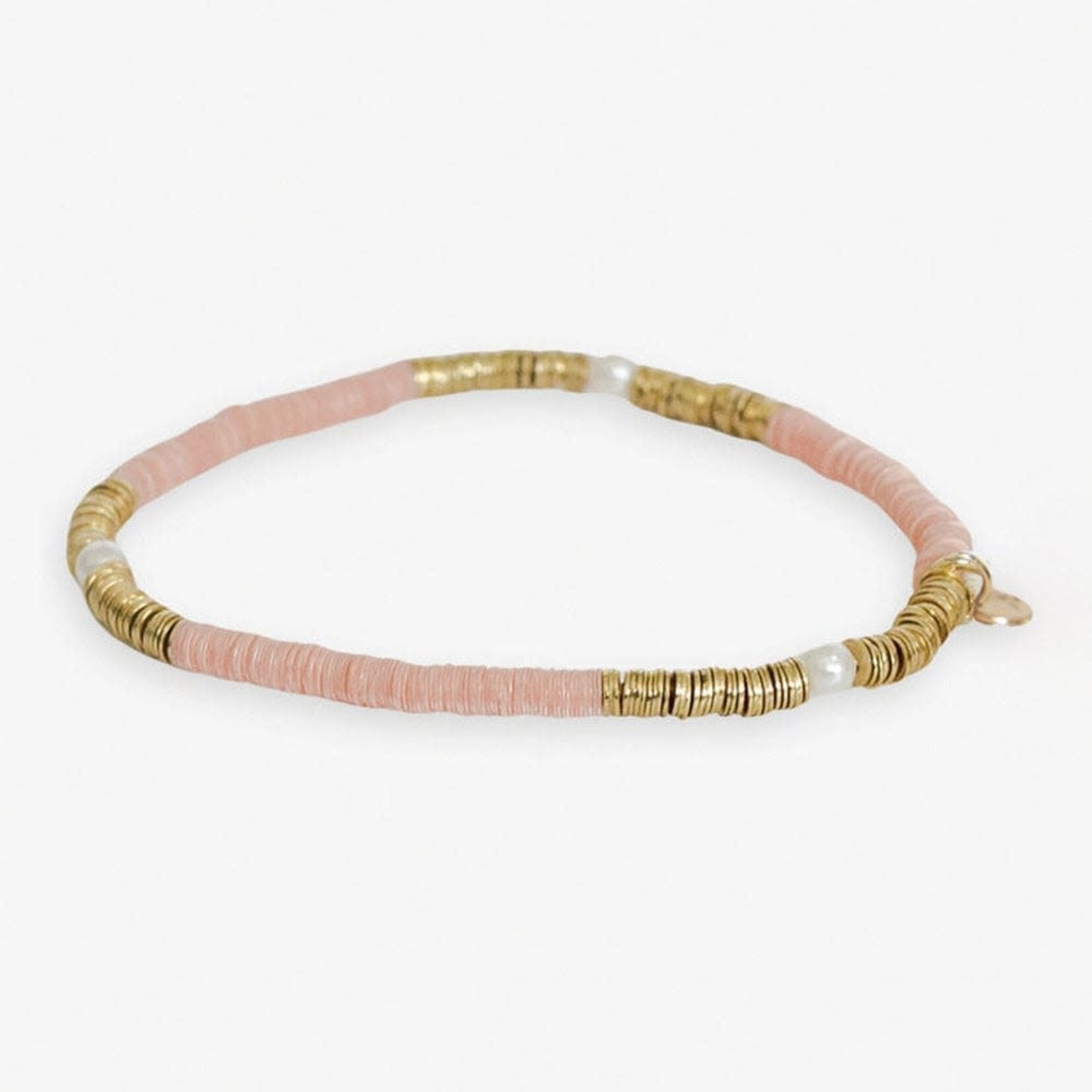 Ink + Alloy Rory Solid + Gold + Pearl Stretch Bracelet