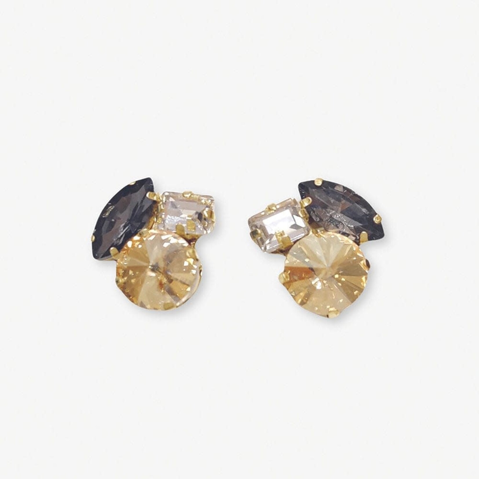 Ink + Alloy Crystal Cluster Earring