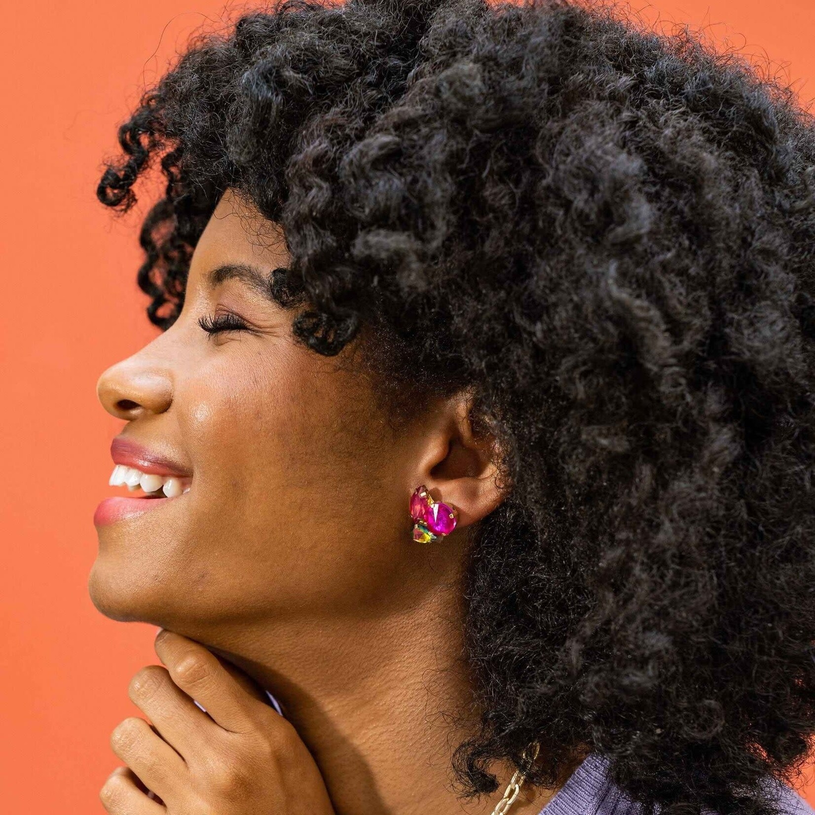 Ink + Alloy Crystal Cluster Earring