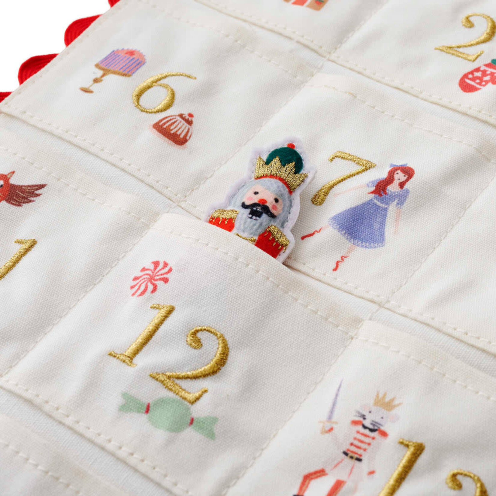 Rifle Paper Co Nutcracker Embroidered Hanging Advent Calendar