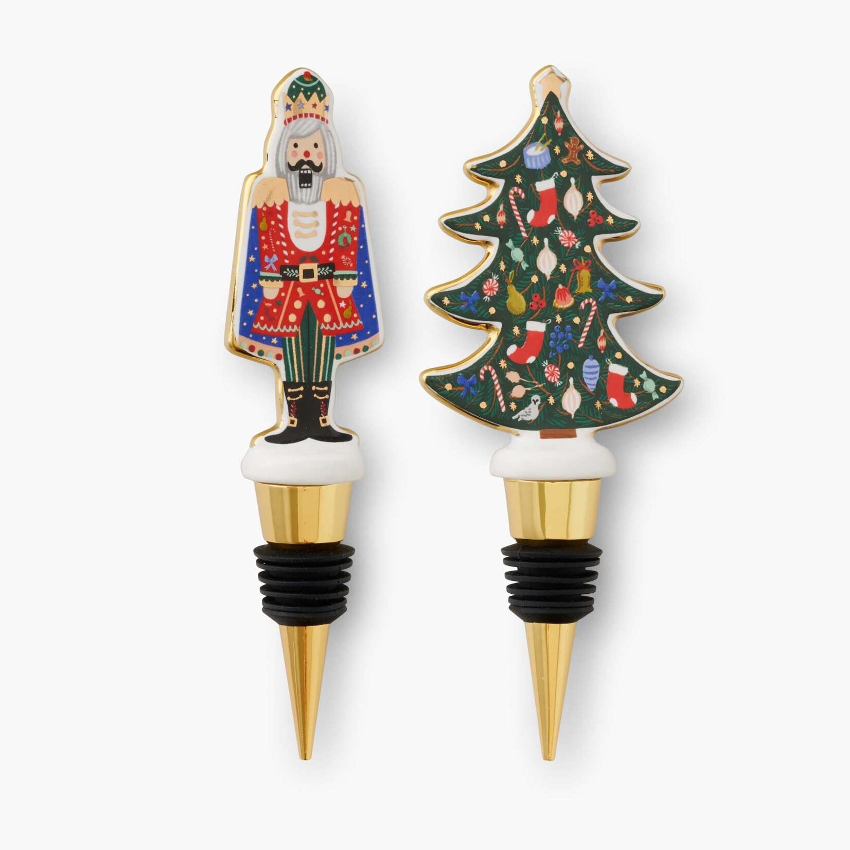 Rifle Paper Co Nutcracker Wine Stopper Set