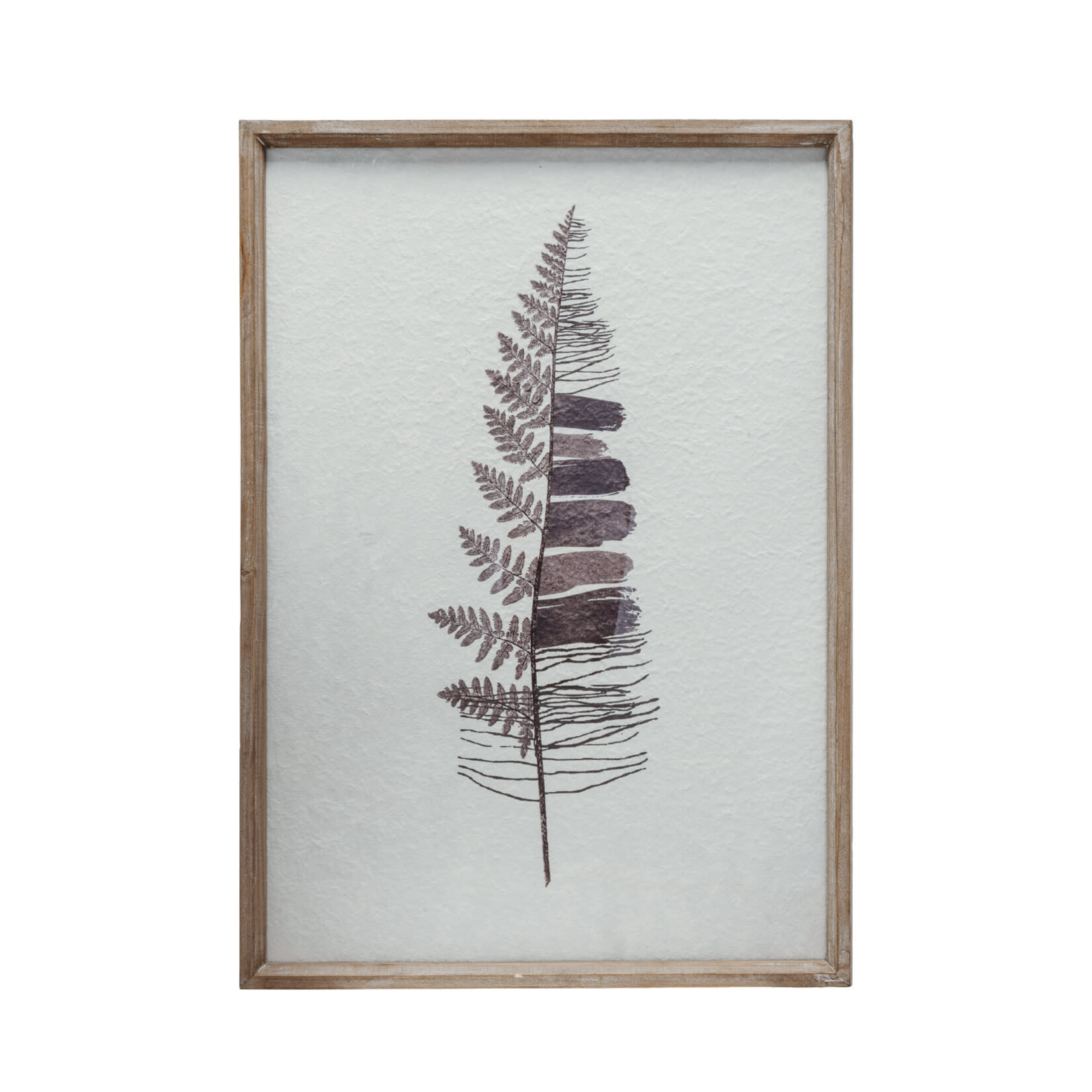 Wood Framed Fern on Textured Paper