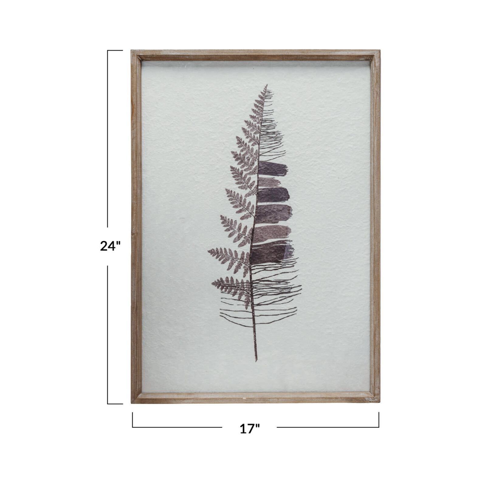 Wood Framed Fern on Textured Paper