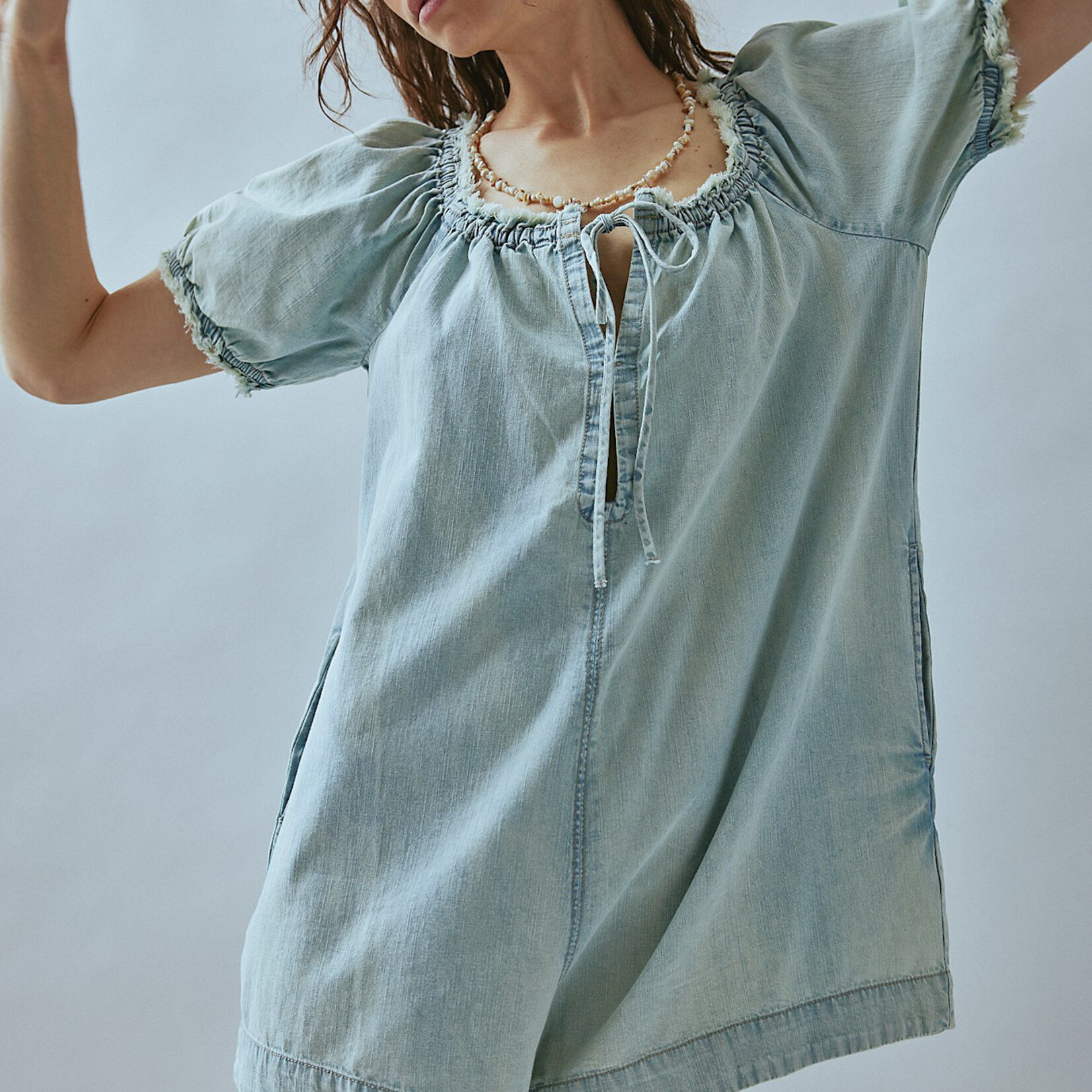 Free People Daisy Denim Babydoll Romper