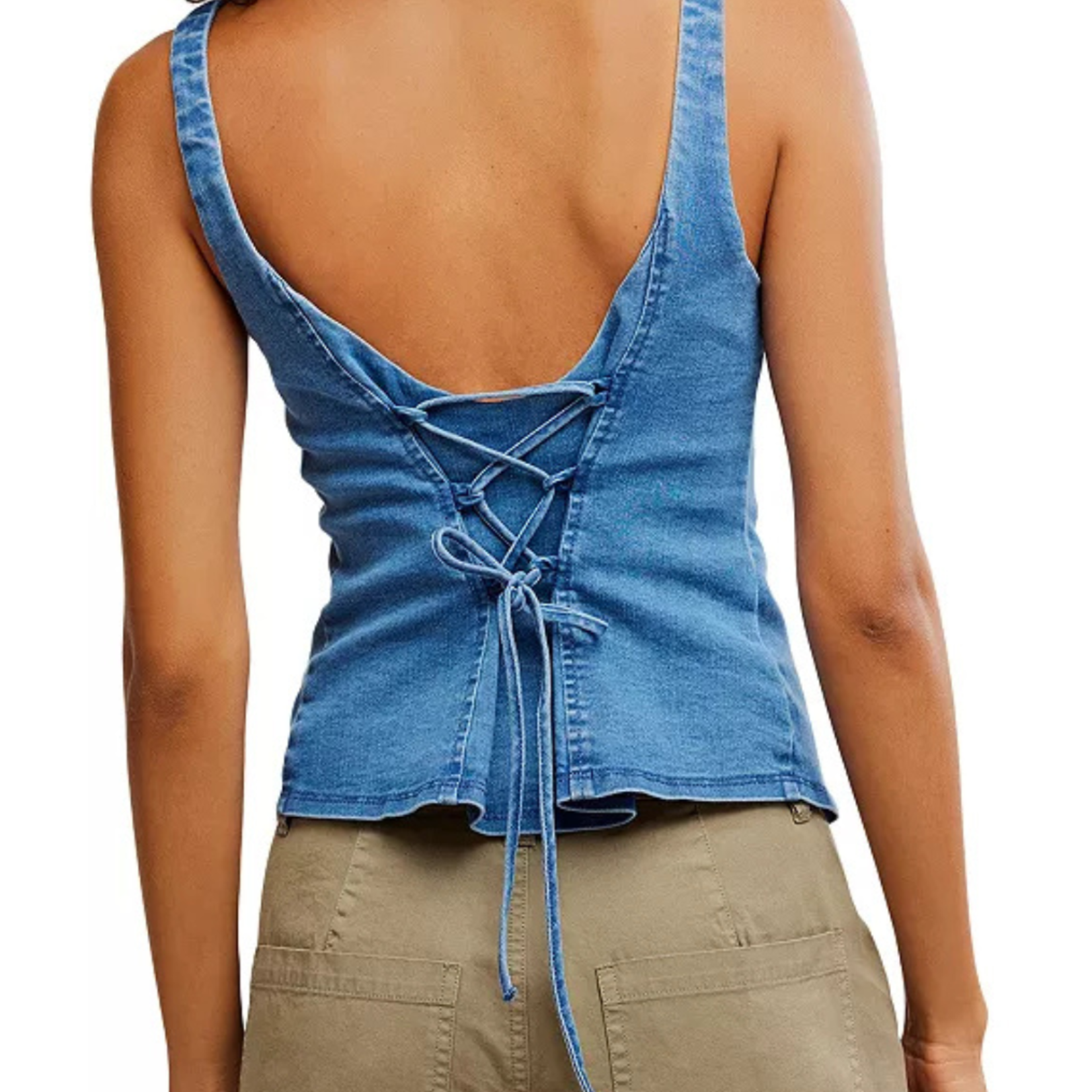 Free People A Moment In Time Denim Vest
