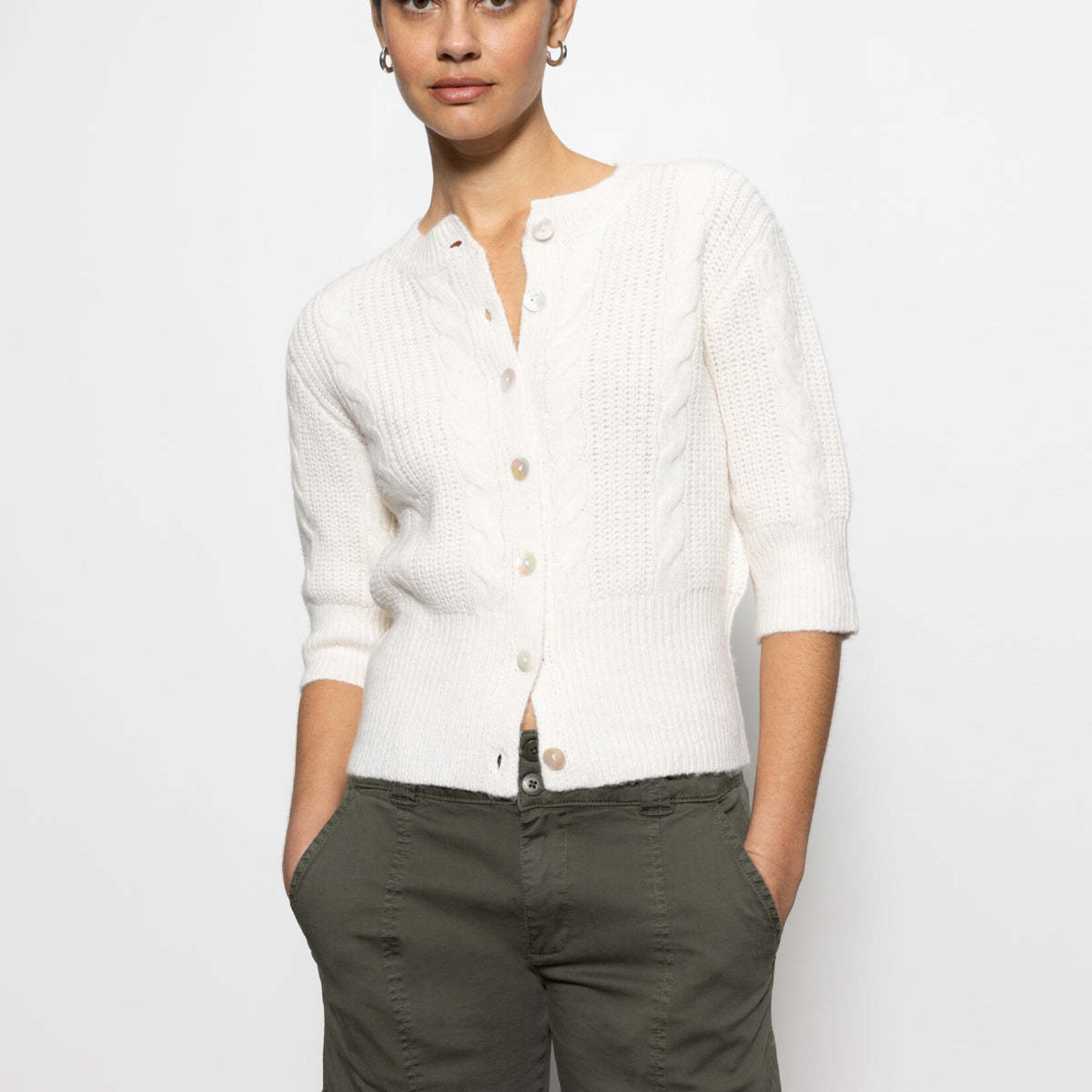 Sanctuary Clothing Fuzzy Cable Knit Cardi