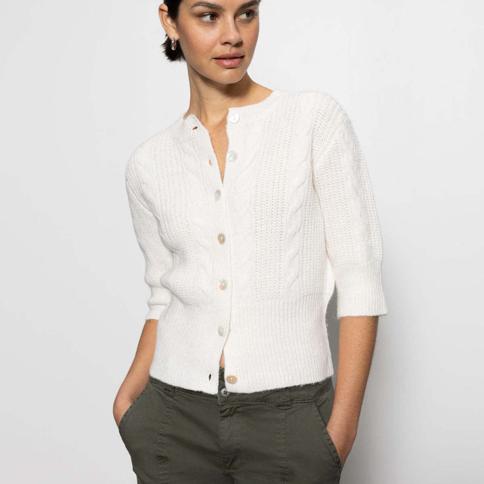 Sanctuary Clothing Fuzzy Cable Knit Cardi