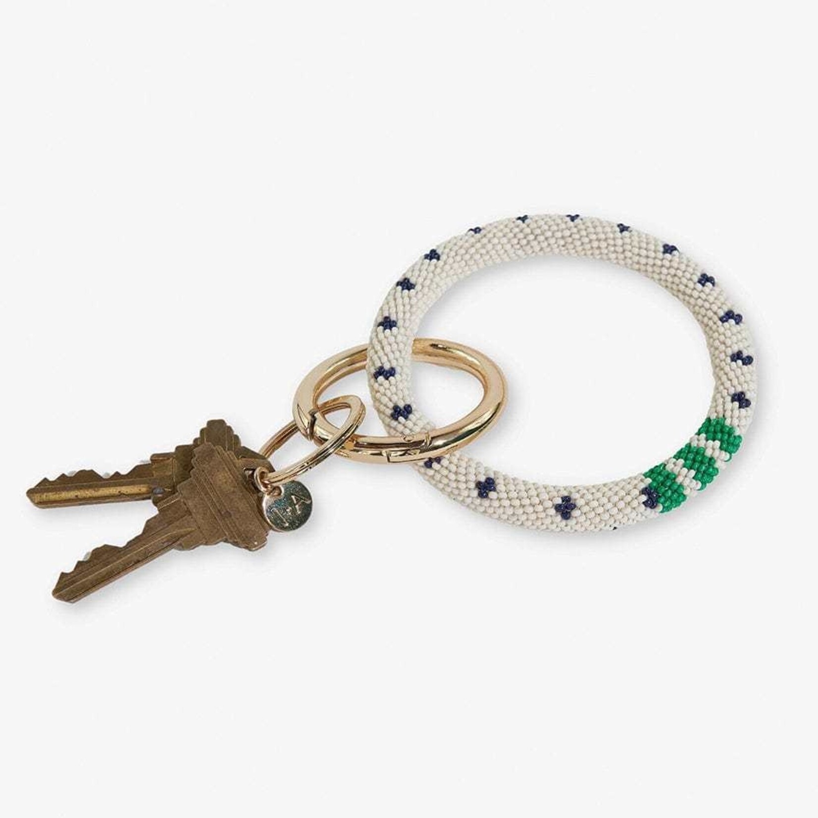 Ink + Alloy Chloe Seed Bead Key Ring Stripe