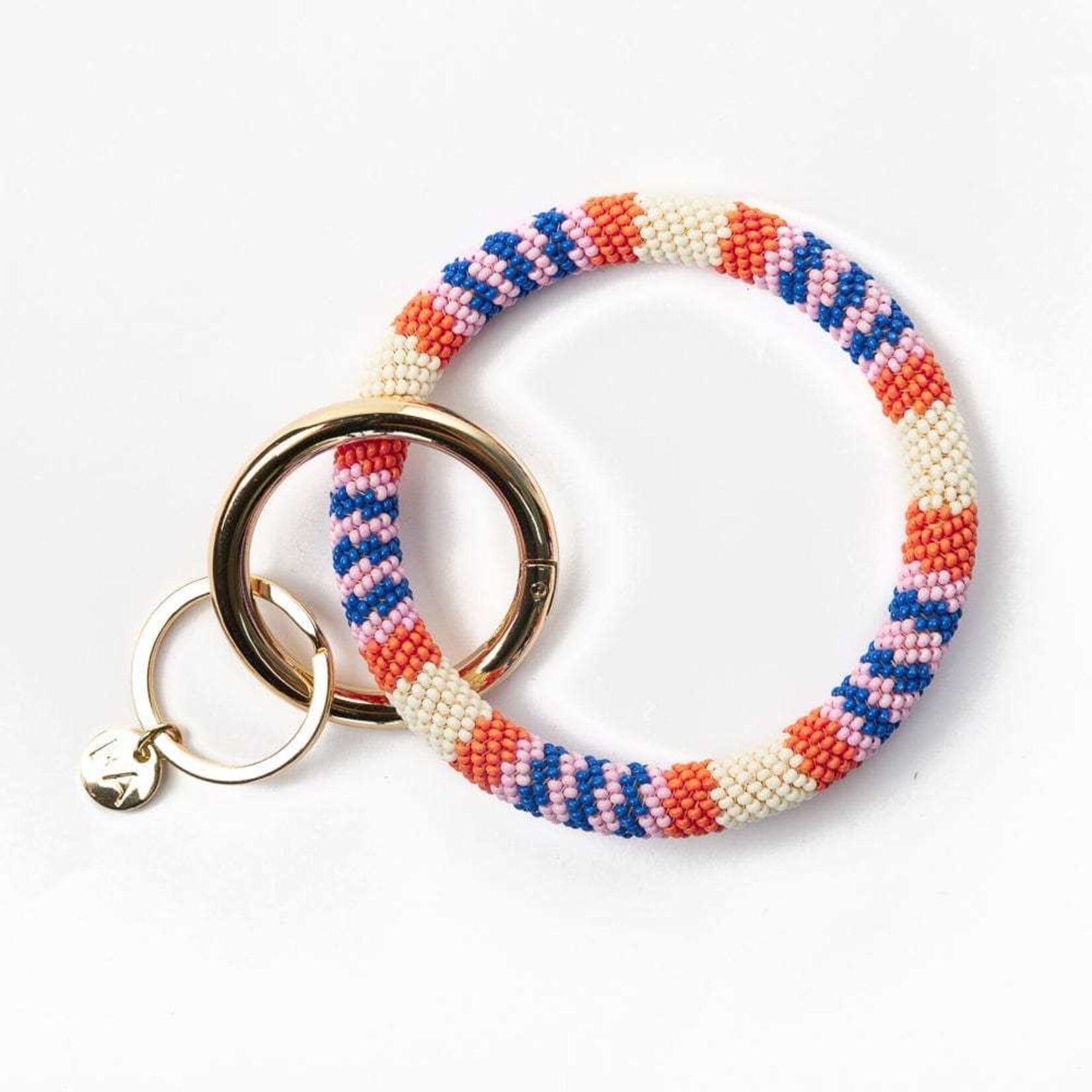 Ink + Alloy Chloe Seed Bead Key Ring Stripe