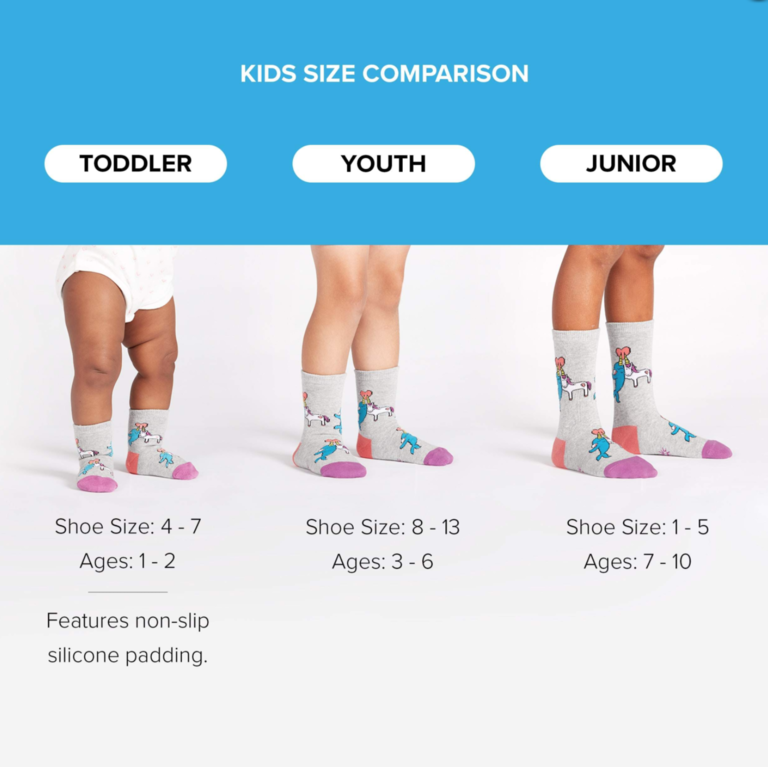 Junior Crew Socks (Age 7-10, Shoe Size 1-5)