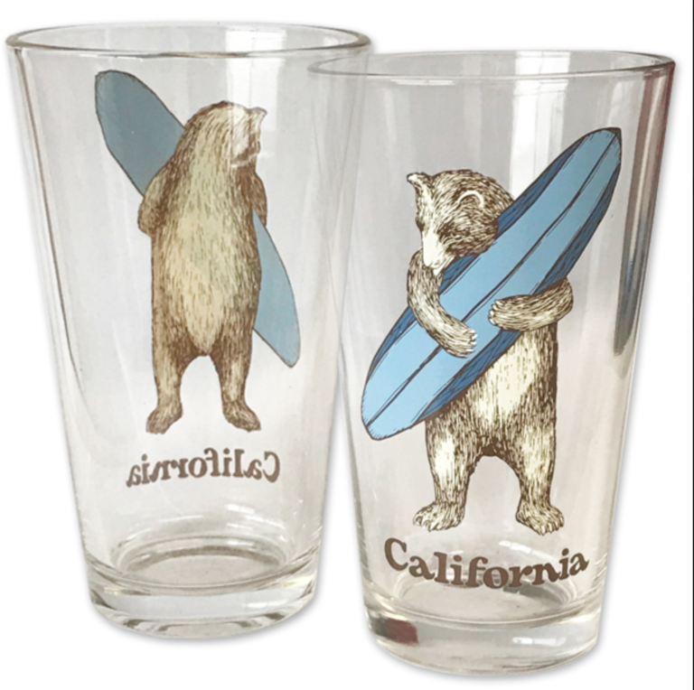 Surf Bear Pint Glass
