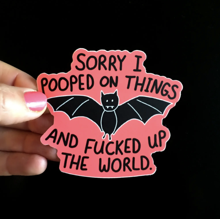 Bat Poop Covid Sticker