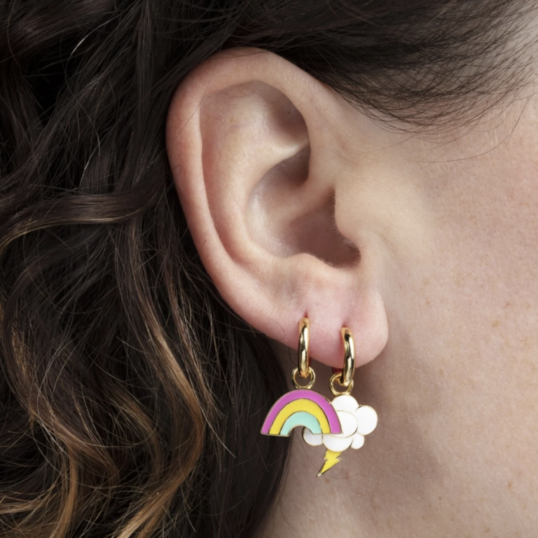 Rainbow & Cloud Hoop Earrings