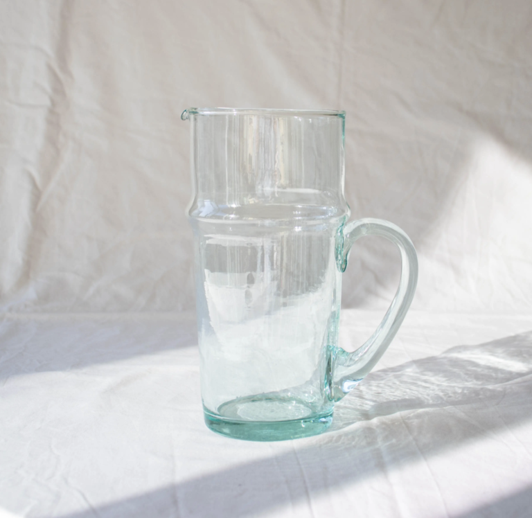 SOCCO Designs Moroccan Handblown Recycled Glass Pitcher