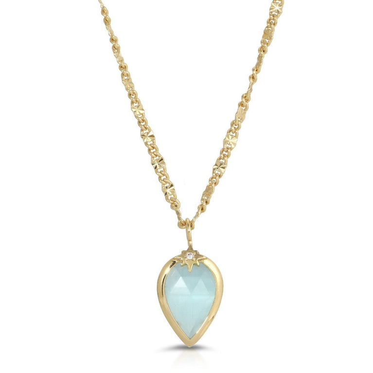 Elizabeth Stone Seafoam Starlight Drop Necklace