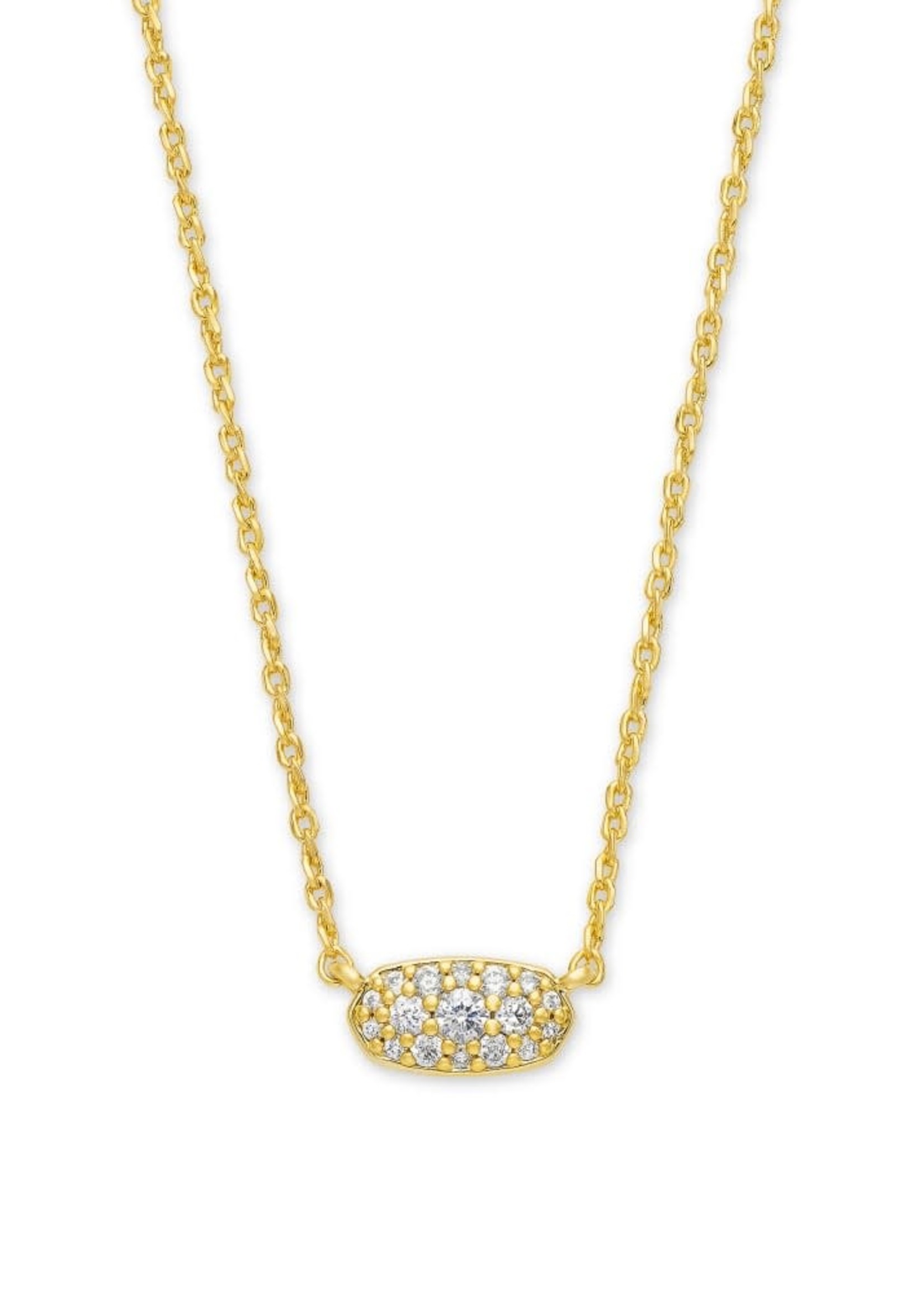 Kendra Scott Grayson Crystal Pendant Gold Metal White