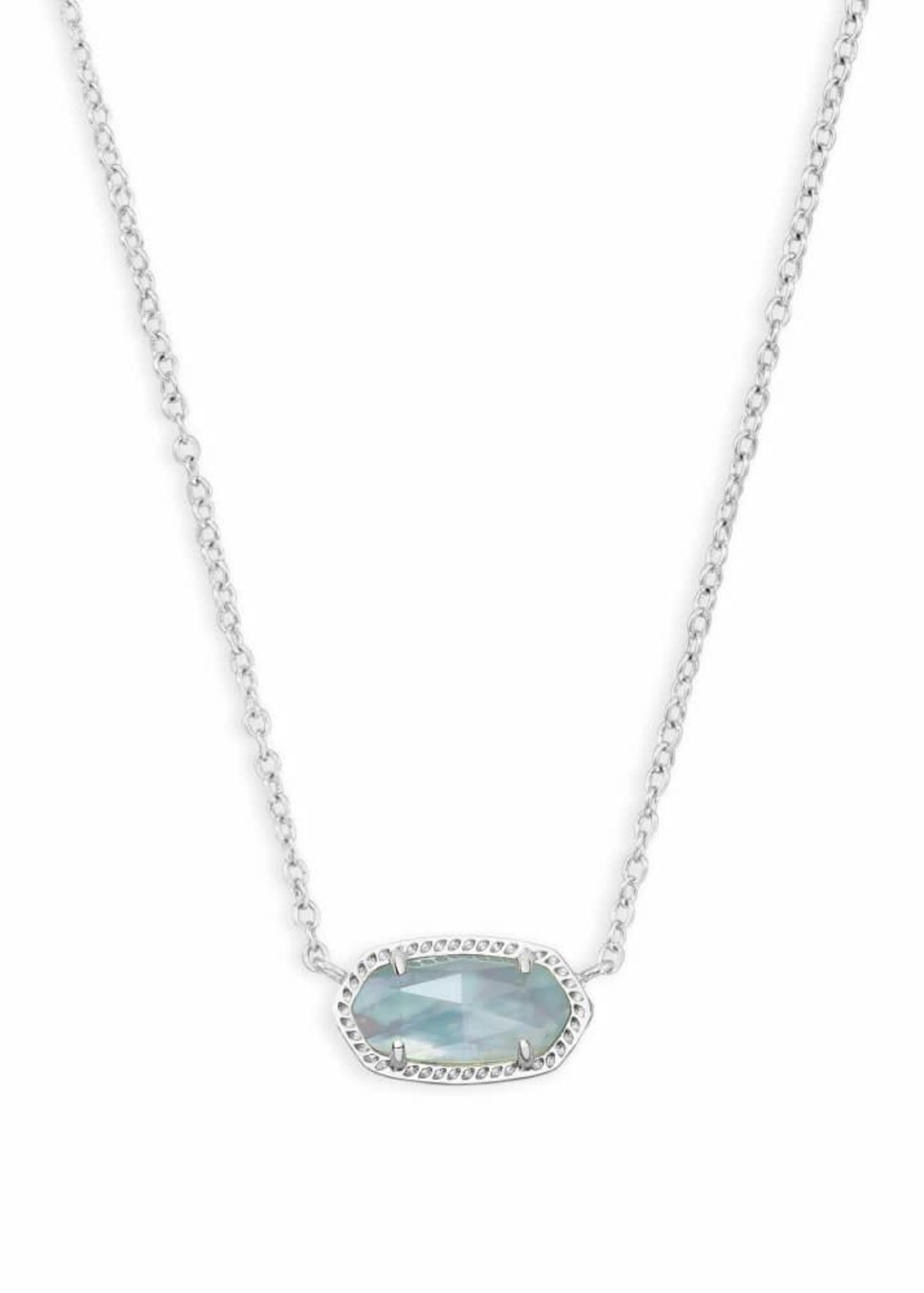 Kendra Scott Elisa Silver Pendant Necklace In Light Blue Illusion