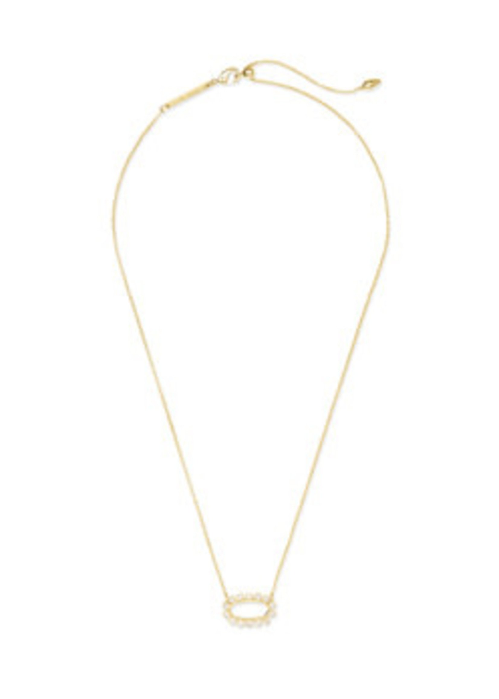 Kendra Scott ELISA OPEN FRAME CZ NECKLACE GOLD WHITE CZ