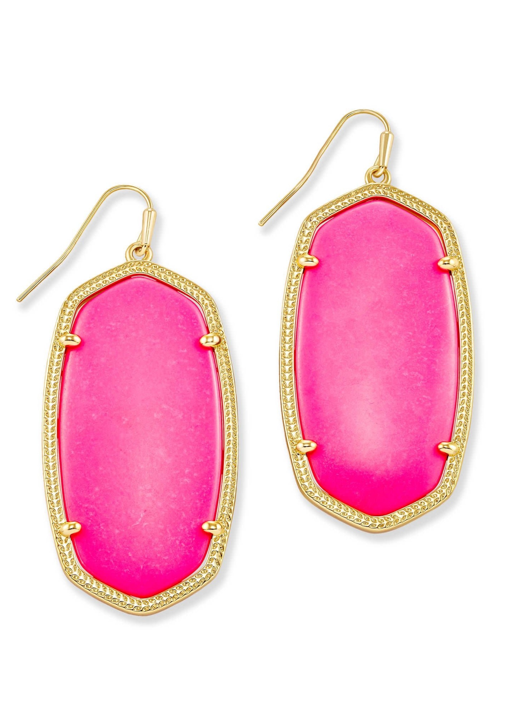 Kendra Scott DANIELLE EARRING GOLD NEON PINK