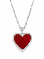 ANNA ZUCKERMAN Silver Red House Of Cards Necklace
